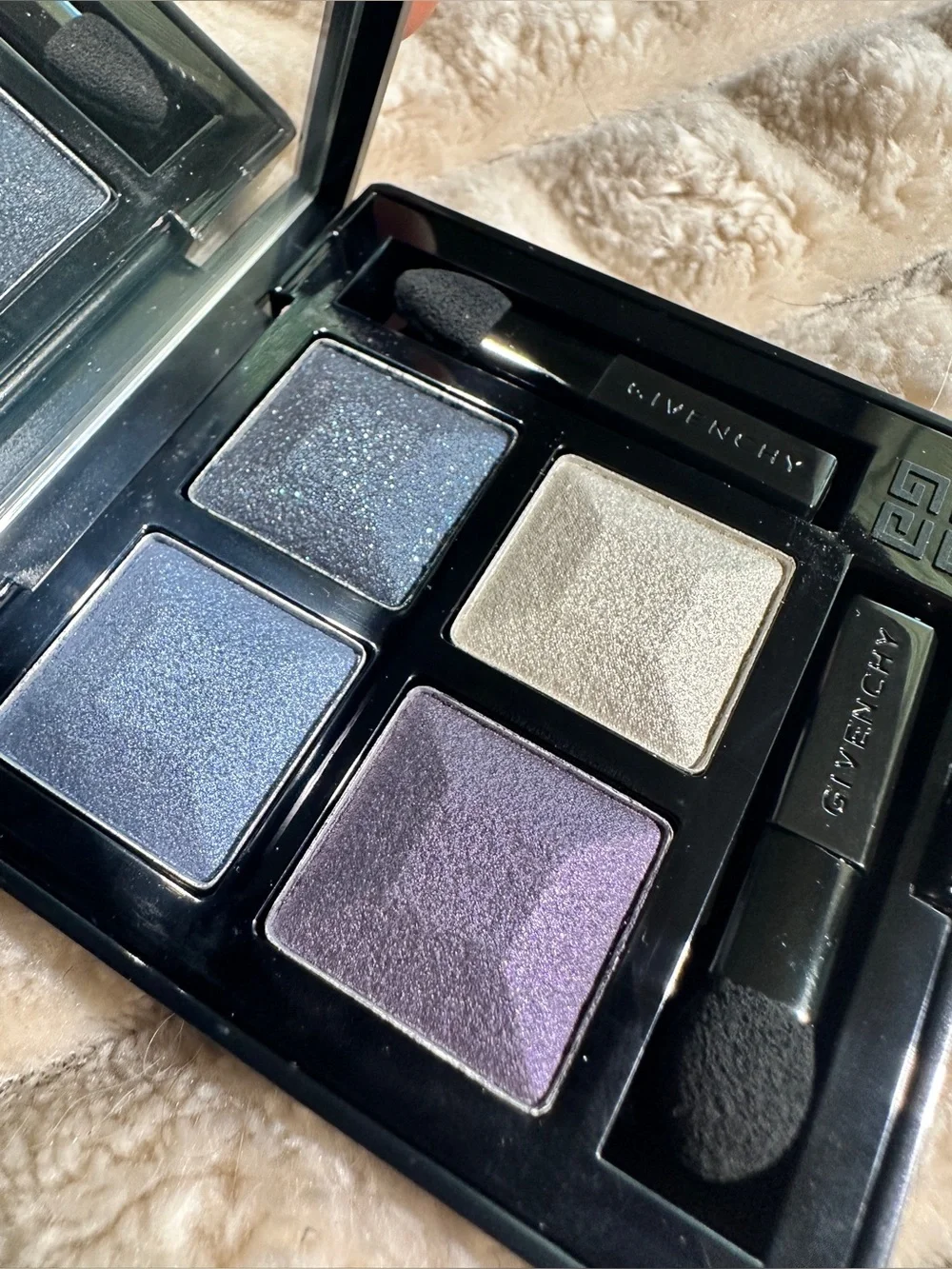 Givenchy luxury quad eyeshadow palette prism quatuor Ecume blue purple glam NIB
